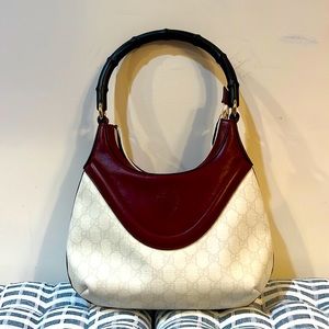 Gucci Bamboo Handle Hysteria Crest Hobo Bag